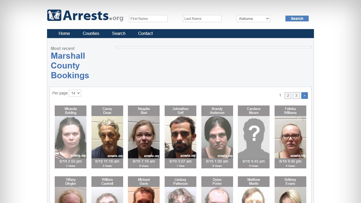 Marshall County Arrests and Inmate Search